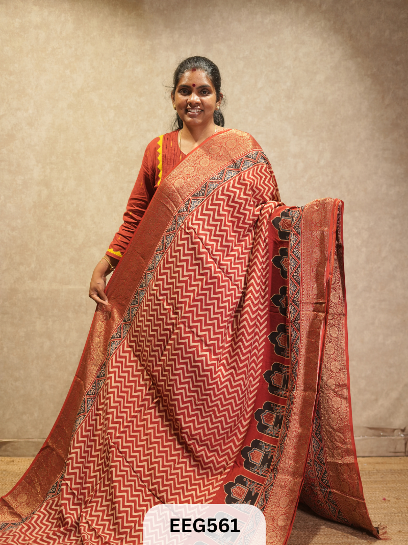 AJRAKH DOLA SILK SAREE