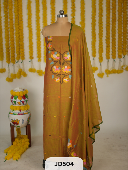 COTTON JAMDHANI TOP WITH DUPATTA