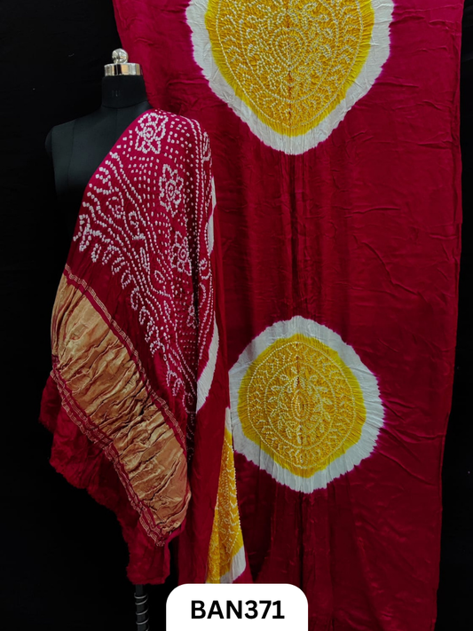 Semi Gaji Silk Tissue Pallu 4 Gul with 3D Dyeing Saree