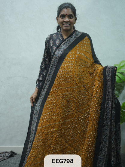 MODAL AJRAKH BANDHEJ SAREE