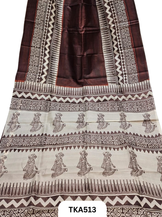 Murshidabad Silk Block Printing Saree