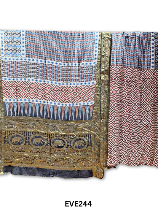 Dola Silk Ajrakh Saree