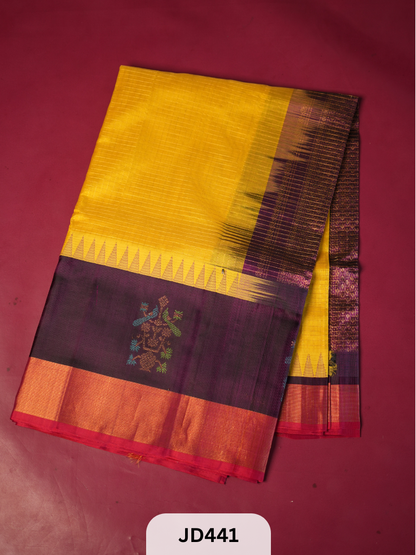 KUPPADAM LONG FANCY BORDER BODY CHECKS RICH PALLU SAREE