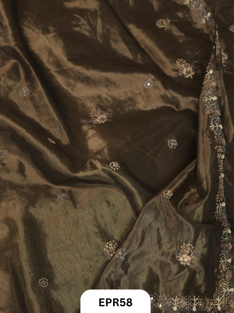 Semi Organza With Bullion Stitch Saree