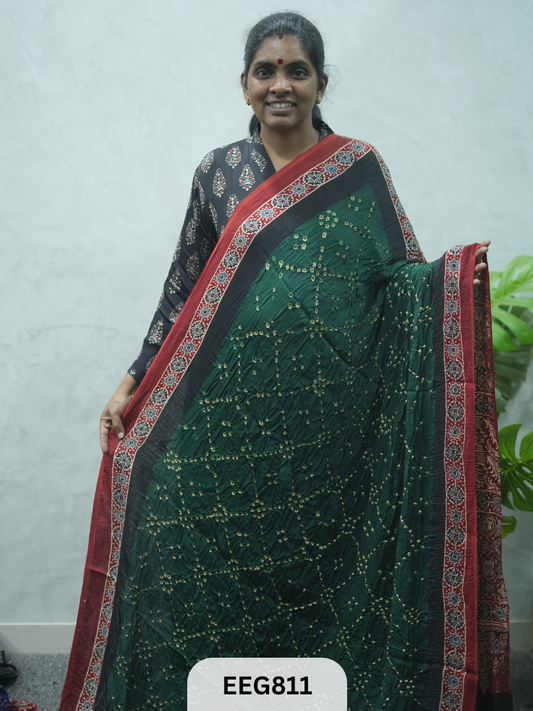 MODAL AJRAKH BANDHEJ SAREE