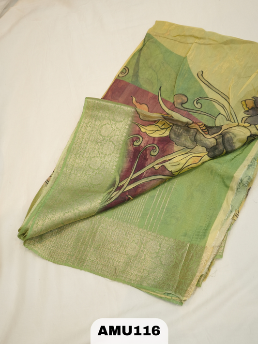 BANARA RUSSIAN SILK SAREE WITH DIGITAL PRINTED