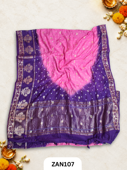 BANARASI BANDHINI WITH TIE AND DIE SAREE