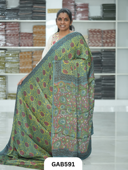 Nashpal & Pomegranate Peel Printed Modal Silk Sarees with blouse