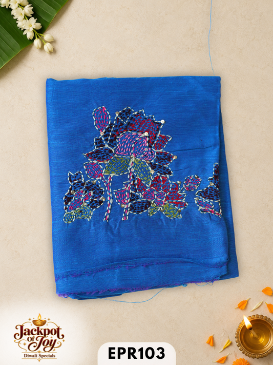 Raw silk with Kantha Blouse
