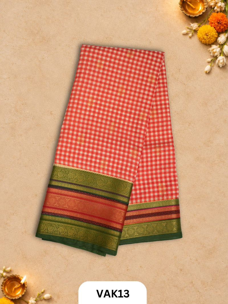 Banarasi Viscose Checked Saree