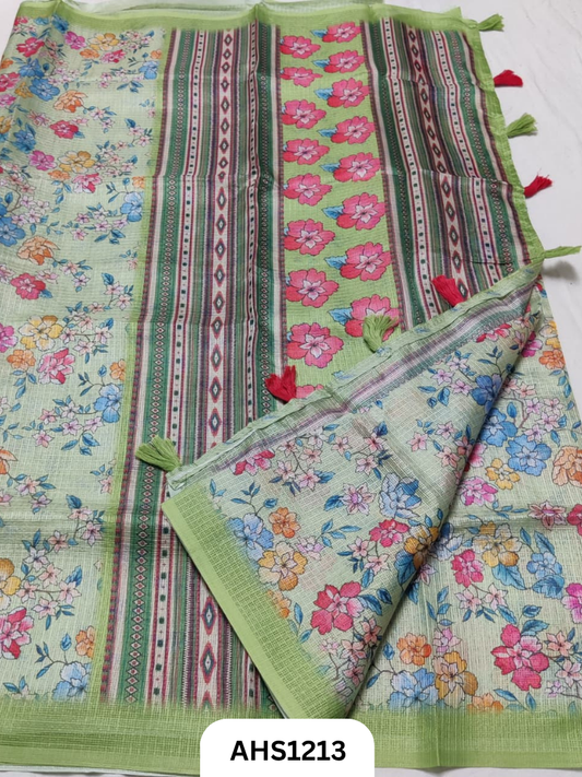 Soft Silk Kota Digital Print Saree With Blouse