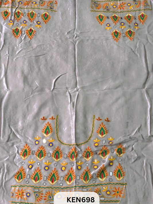 MASHRUSILK HAND AARIWORK UNSTITCHED BLOUSEPIECE