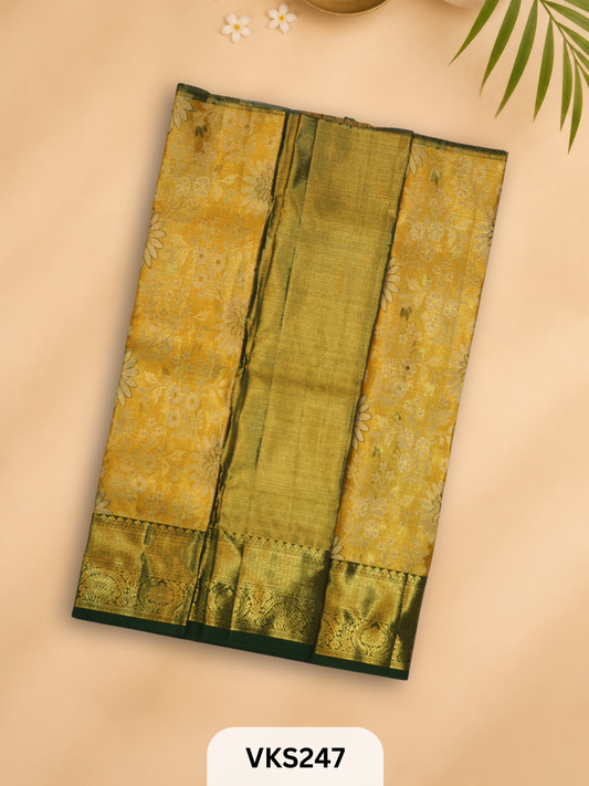 PURE KANCHIPURAM PATTU PAVADAI SET 1 - 2 YEAR