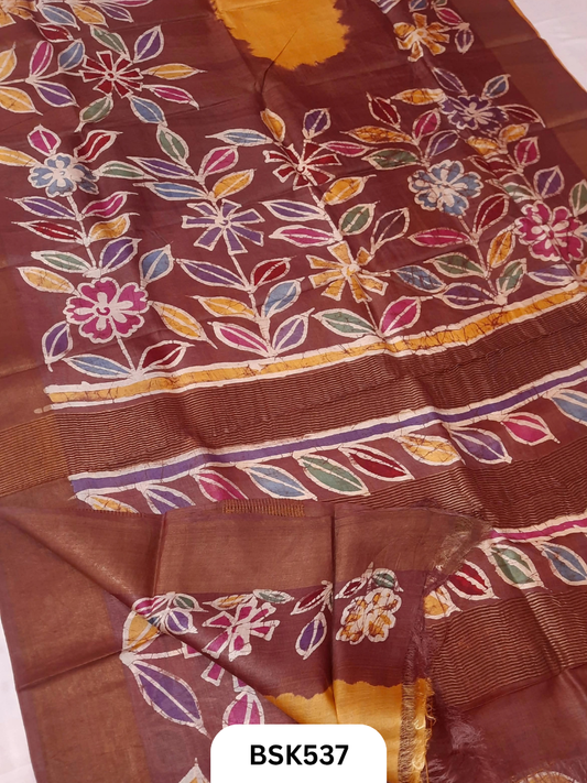 ZARI BORDER TUSSAR WITH BATICK