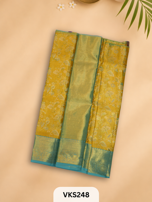 PURE KANCHIPURAM PATTU PAVADAI SET 1 - 2 YEAR