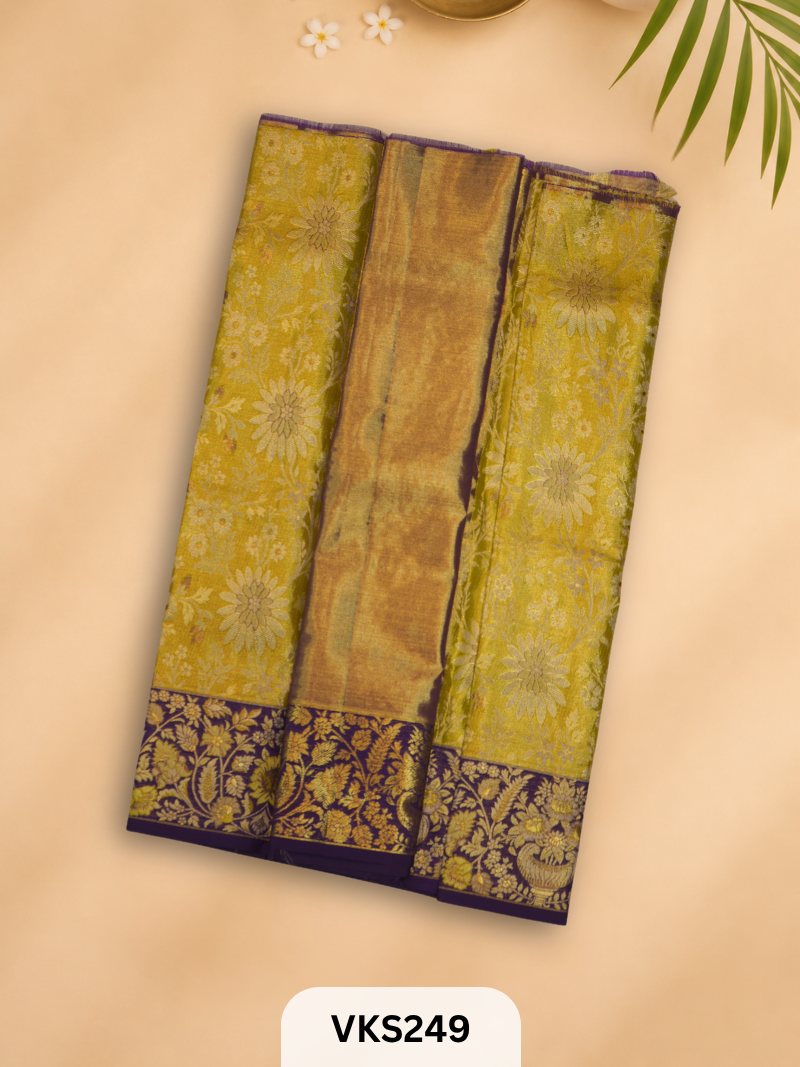 PURE KANCHIPURAM PATTU PAVADAI SET 1 - 2 YEAR