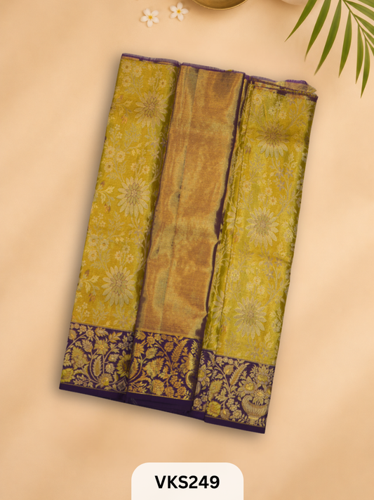 PURE KANCHIPURAM PATTU PAVADAI SET 1 - 2 YEAR