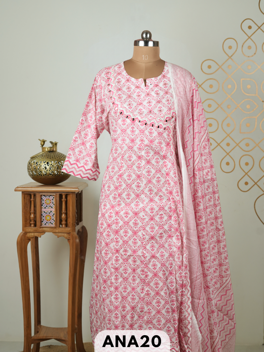 Premium Muslin Mulcotton 3 pcs salwar set