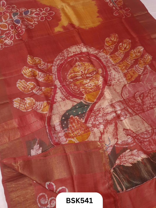 ZARI BORDER TUSSAR WITH BATICK