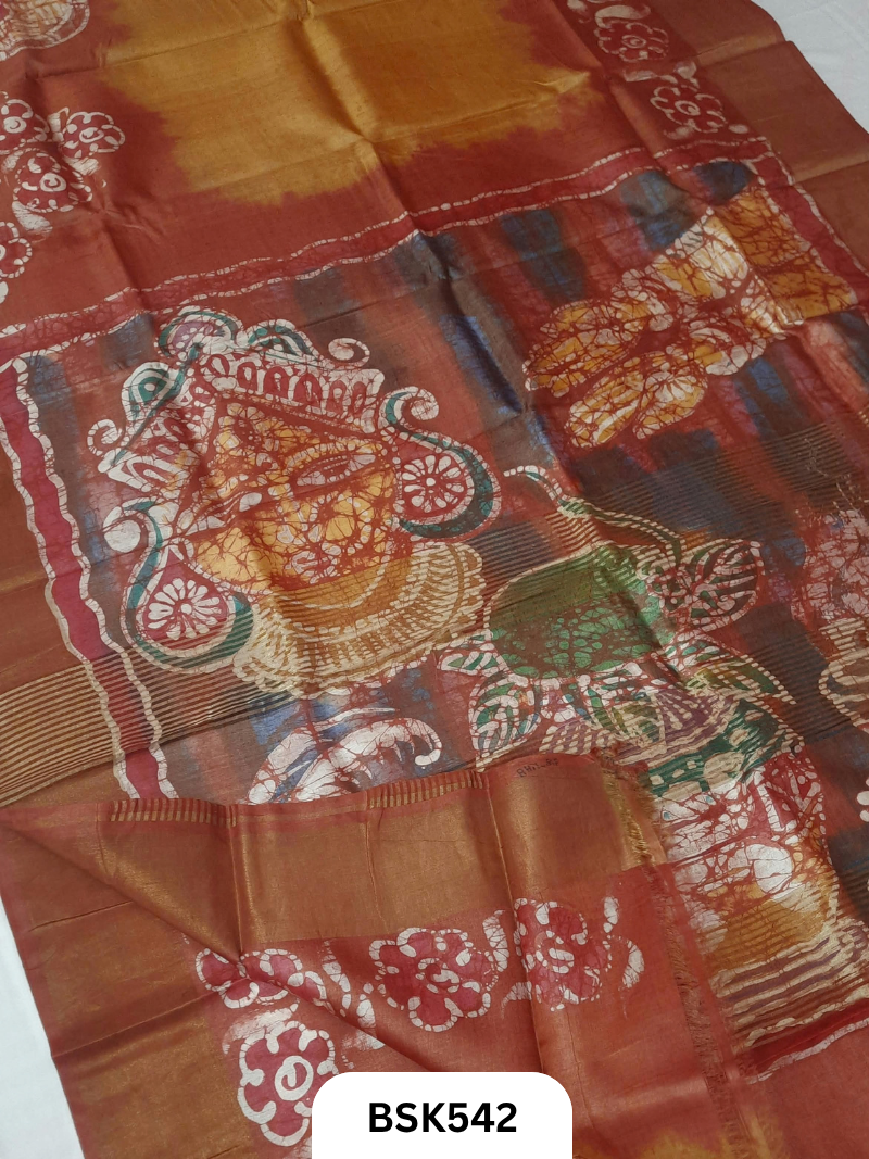 ZARI BORDER TUSSAR WITH BATICK