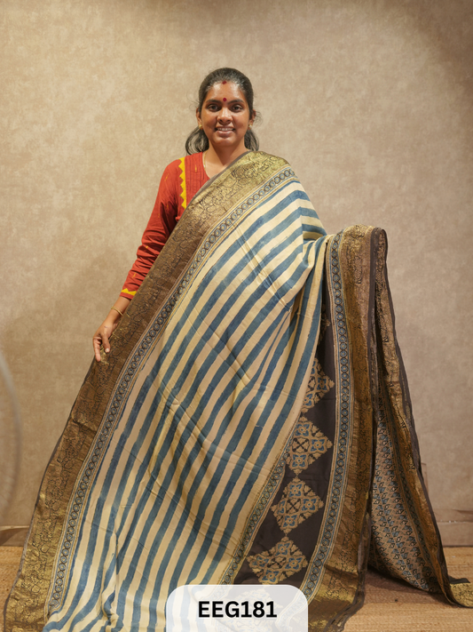 AJRAKH DOLA SILK SAREE