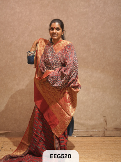 AJRAKH DOLA SILK SAREE