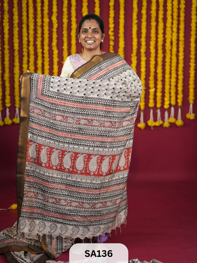 Kalamkari Chennuri Silk saree