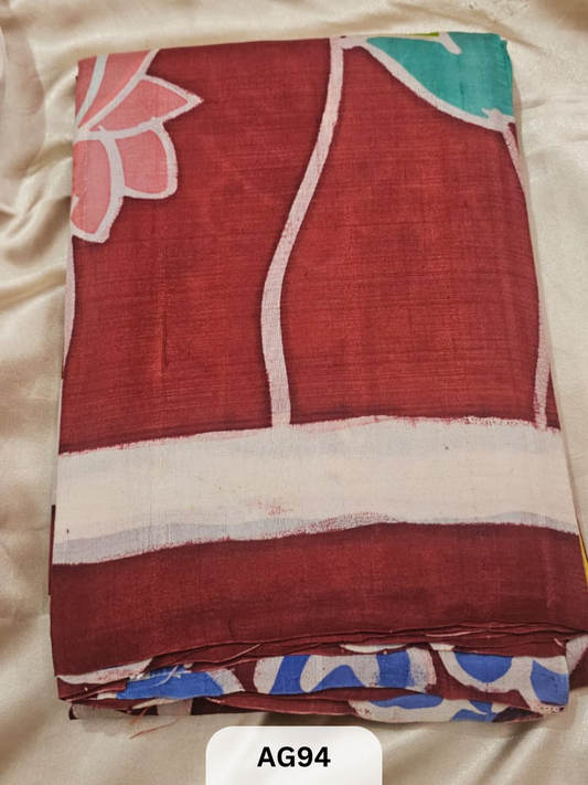 MURSHIDABAD HAND BATIK PAINTED SILK SAREE