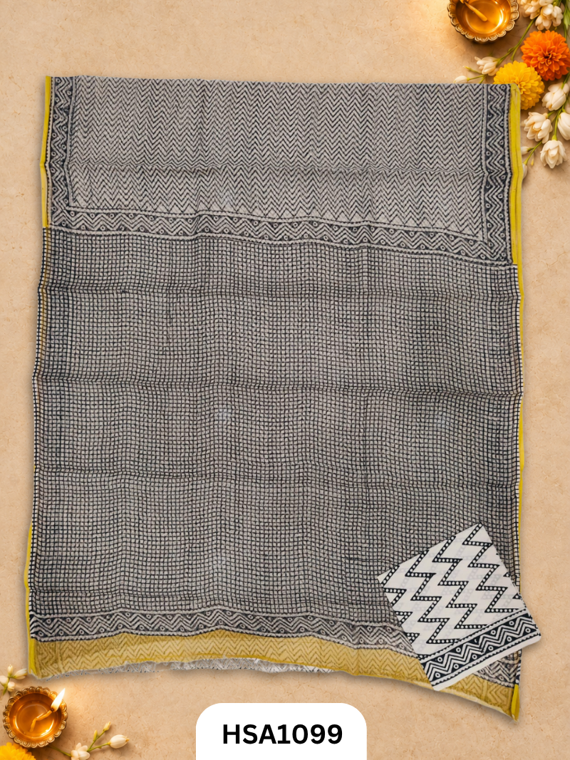 Hand Block Printed Traditional Designs & Multi Colour Combinations Kota Doria Sarees