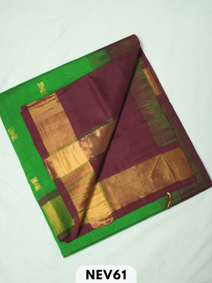 TISSUE BORDER WITH BODY BUTTA SILK COTTON SAREE