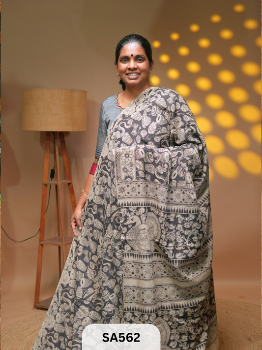 Kalamkari malmal cotton saree Ravi Sun Kalamkari