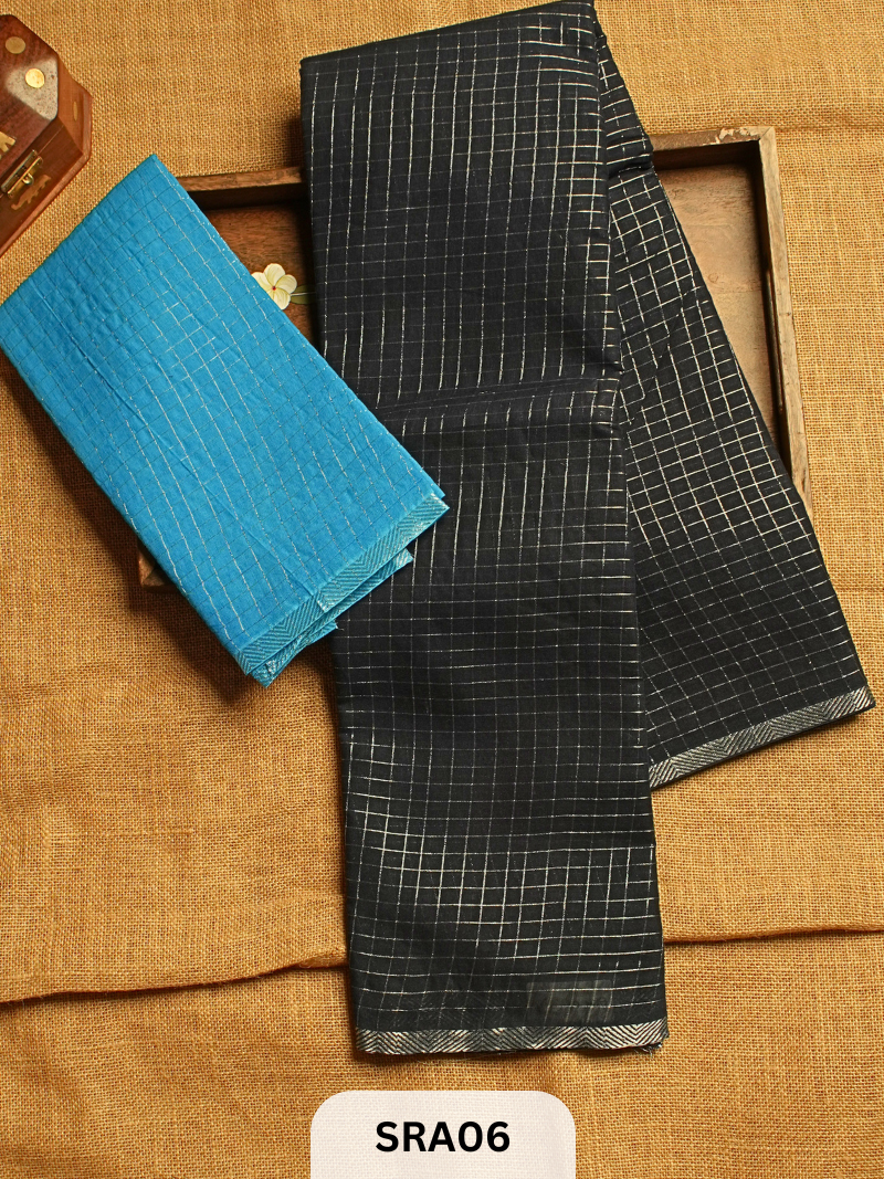 SUNGUDI COTTON SAREE WITH BLOUSE