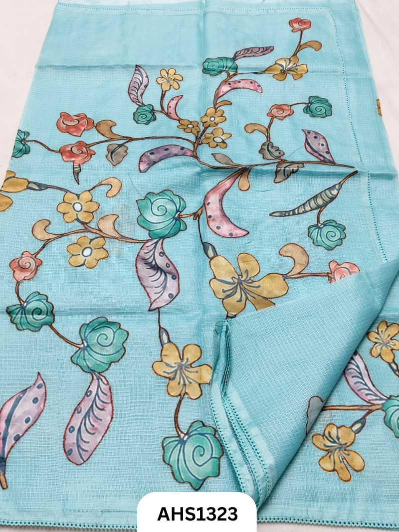 Soft Silk Kota Patch Work Saree With Blouse