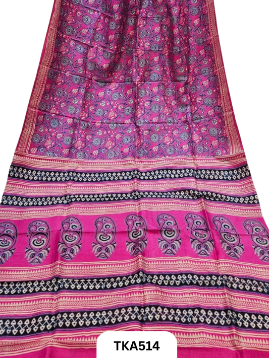 Murshidabad Silk Block Printing Saree