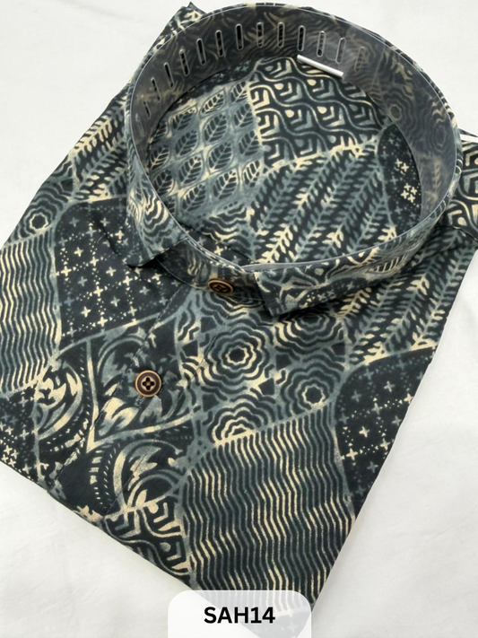 PRINTED MENS HALF SLEEVES SHIRTS WITH SINGLE POCKET