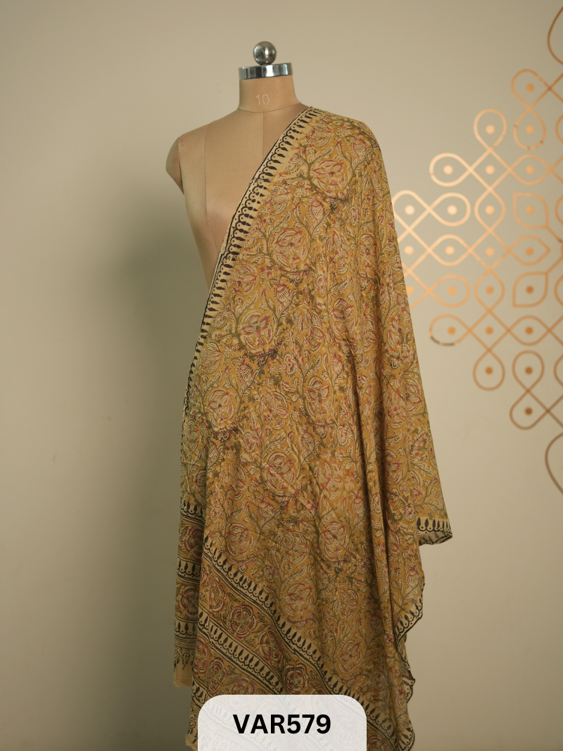 kalamkari cotton border duppatta + shipping