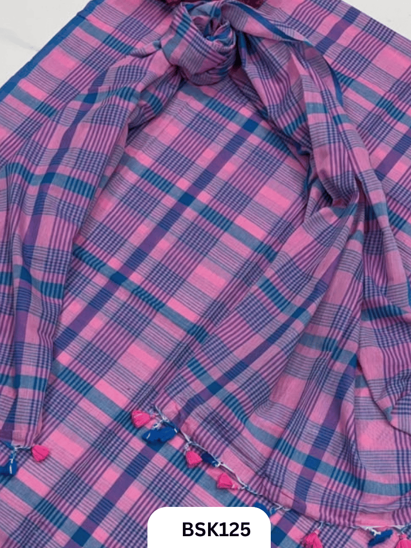 Mul Cotton Checks Top Duppata -2.5Mtr