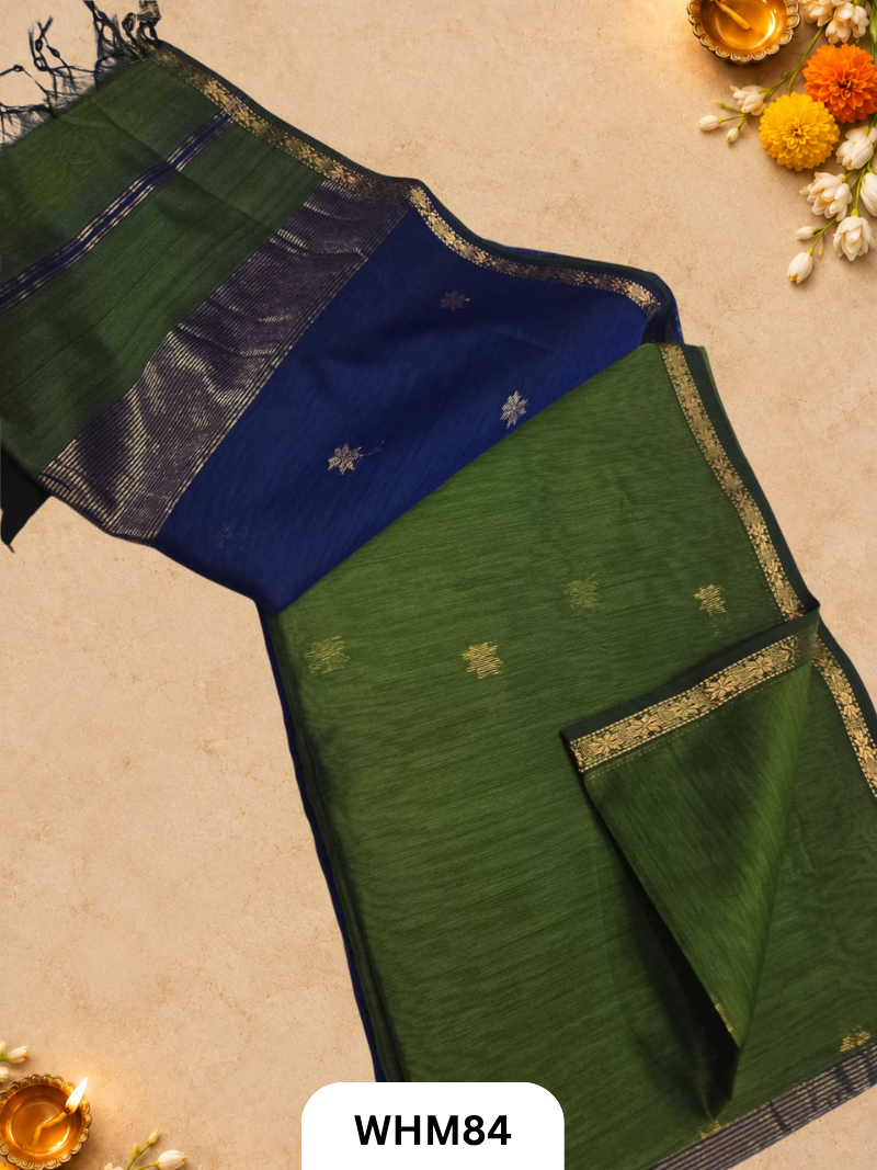 Maheshwari Handloom Small Border Butti Saree