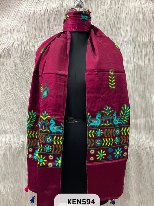 MUSHRU HAND AARI WORK STOLE