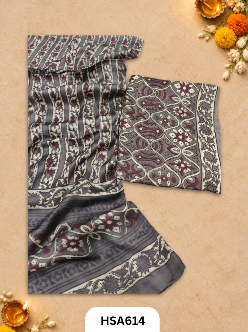 Vanaspati Ajrakh Handblock Printed Suits in Modal Silk Fabric Suits Top 2.5 mtr Dupatta 2.5 mtr