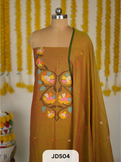 COTTON JAMDHANI TOP WITH DUPATTA