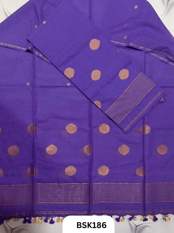 Pure Mulcotton Handloom Polka Salwar Suit  Top 2.5mtr and Duppata 2.5mtr