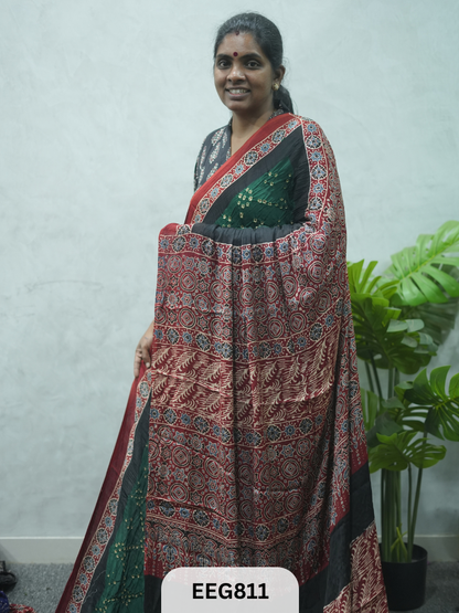 MODAL AJRAKH BANDHEJ SAREE