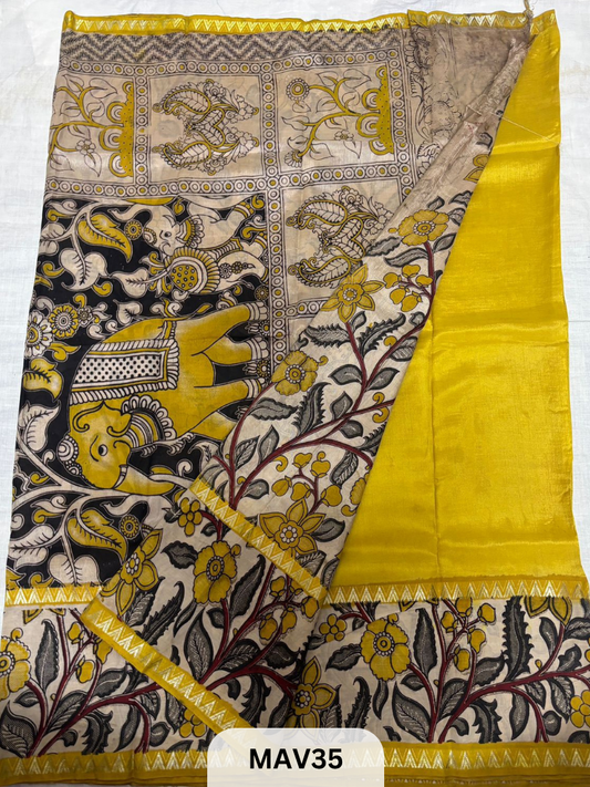 MANGALAGIRI SILK WITH KALAMKARI FUSION
