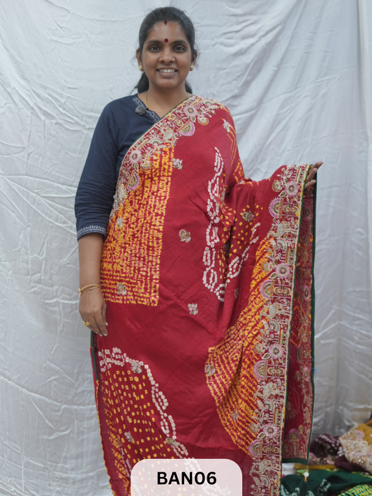 SHIBORI BANDHANI DESIGNER WORK SAREE