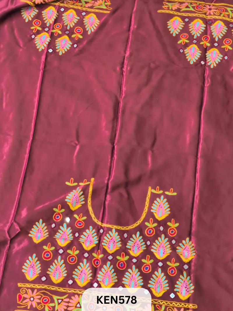 MASHRUSILK HAND AARIWORK UNSTITCHED BLOUSEPIECE