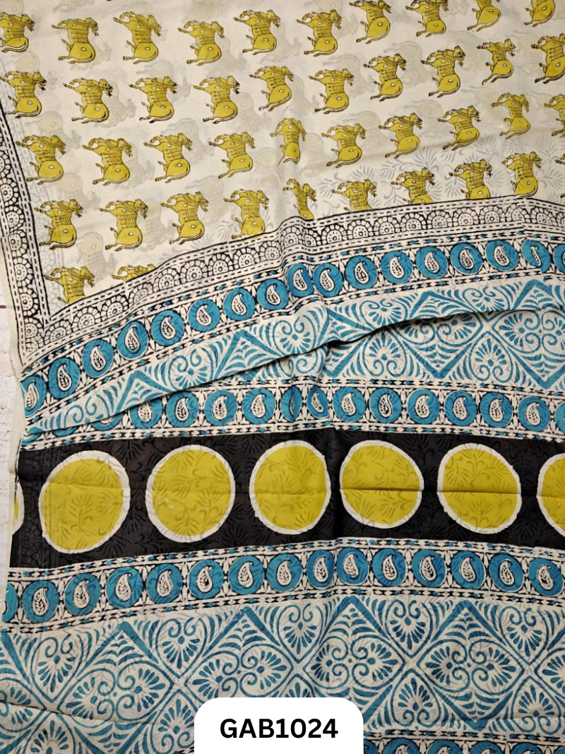 Premium Hand Block Printed Georgette Sarees with Blouse