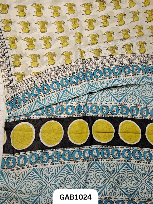 Premium Hand Block Printed Georgette Sarees with Blouse