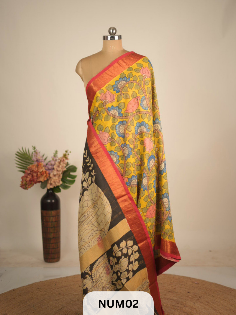 PURE HANDLOOM SILK COTTON 60/40 PURE PENKALAMKARI SAREE