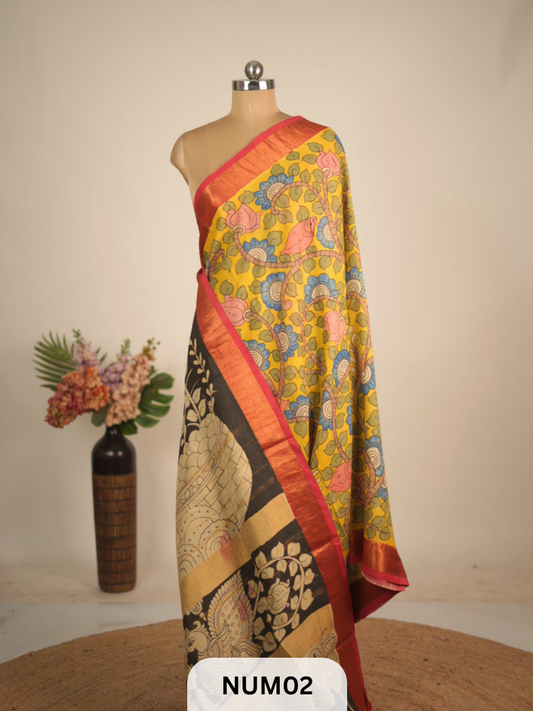 PURE HANDLOOM SILK COTTON 60/40 PURE PENKALAMKARI SAREE